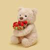 Valentine's Day Roses Teddy Bear Cartoon Animal Plush Toys 2 Colors Brown Bear Holding Roses Dolls Sweet Gift For Girls Lovers