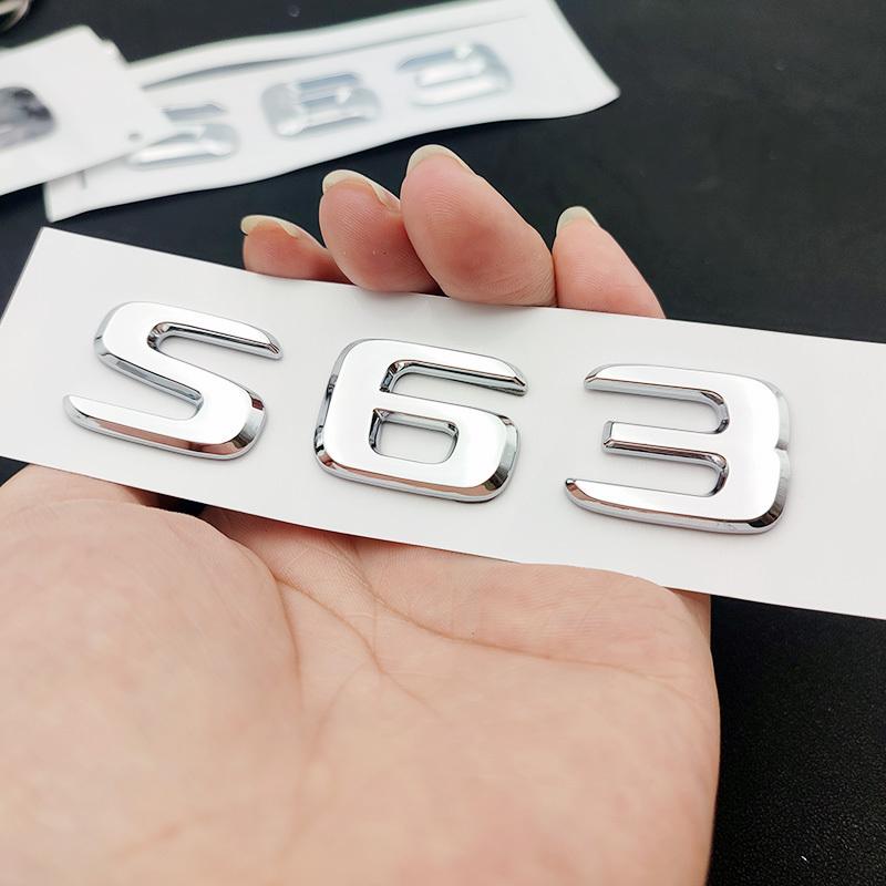 3D ABS Chroom S 63 Logo S63 Embleem Letters Sticker Auto Kofferbak Badge Decal Voor S63 C217 Accessoires