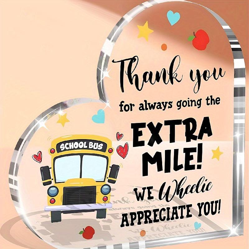 School Bus Driver Acrylic Heart Gift – Appreciation for Men/women. Christmas, Graduation, Birthday Gifts from Kids.