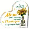Mom Gift Acrylic Heart Keepsake Sign for Home Office Table Decor Heart Acrylic Paperweight Gift Presents for Mom