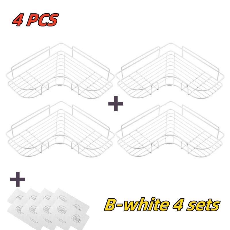 Badezimmerregal, Badezimmerzubehör, Shampoo-Aufbewahrungsregal, Kosmetikhalter, Metallregal ohne Loch, Gewürz-Organizer, Eckregal