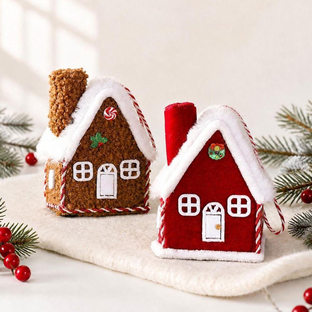 Velvet Texture Plush Hanging Ornament Plush Fabric Christmas Scene Prop For Home Decoration