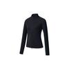 Solid Color Casual Zip Collar Long Sleeve Jacket Women Jackets Black SC1249044A-PR151