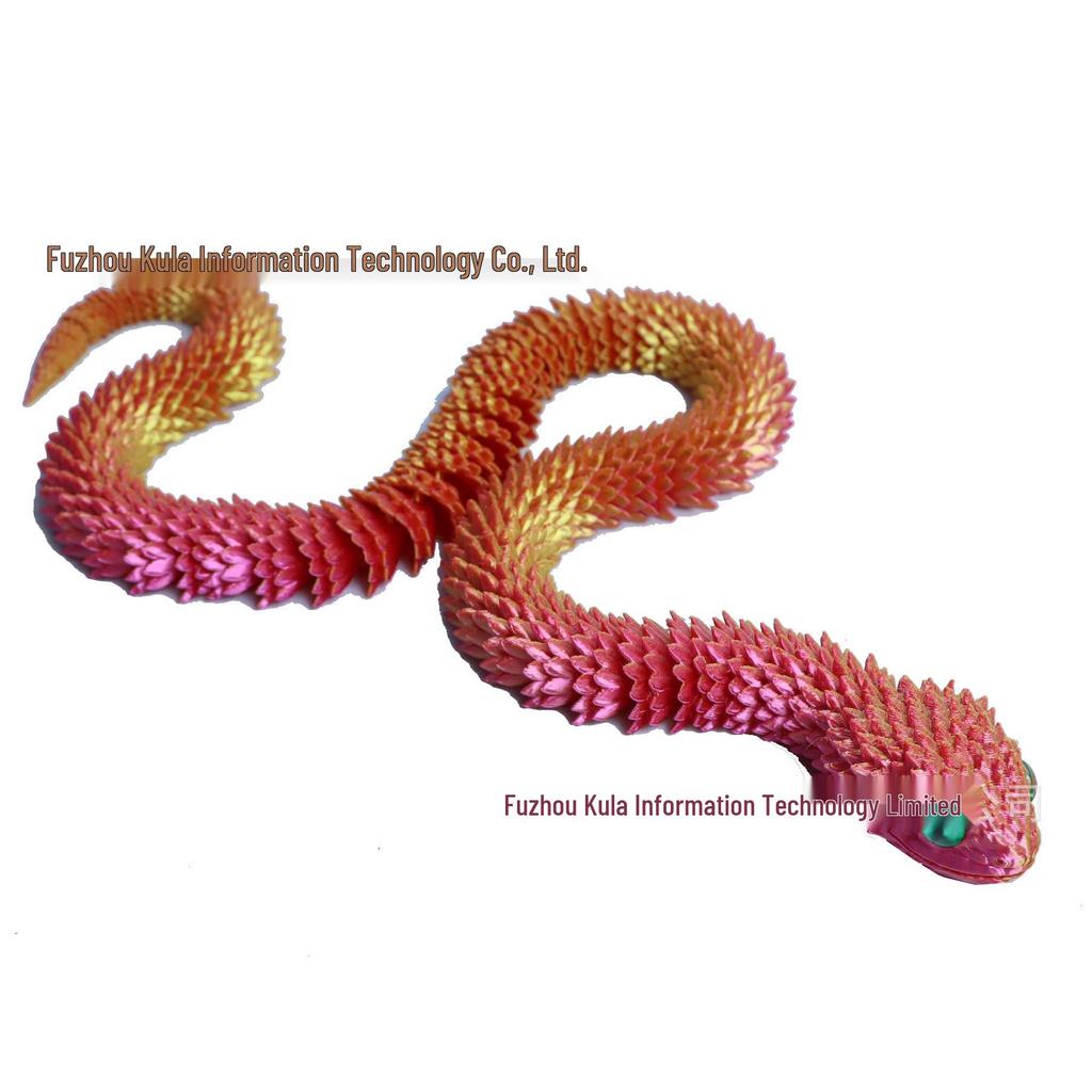 3D Printed Movable Viper Snake Figurine - Creative Simulated Ornamental Handicraft