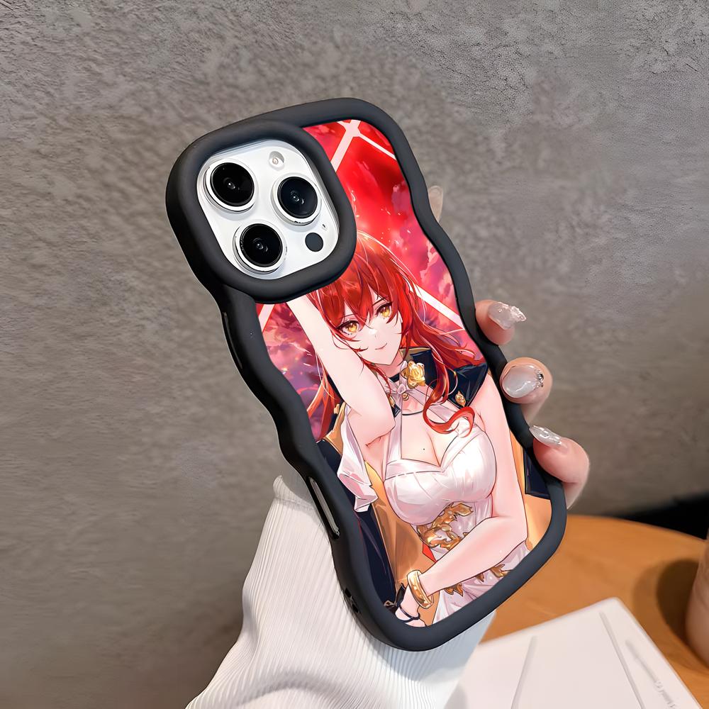 HSR Himeko Coque de téléphone portable en TPU à bord ondulé pour iPhone 17 16 15 14 13 12 11 Air Pro Max Plus Coque colorée