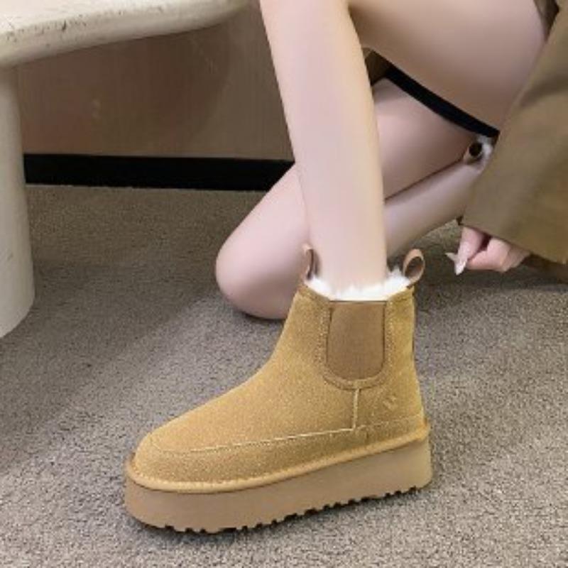 Thick-soled heightening snow boots women's new piled thickened short cotton boots snow cotton shoes