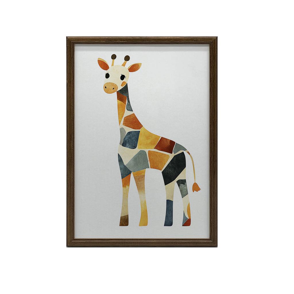 Poster Geometry Giraffe Poster Geometry Giraffe, 30X40 Cm, Dark Brown Wooden Frame, 230 Gsm Matte Paper