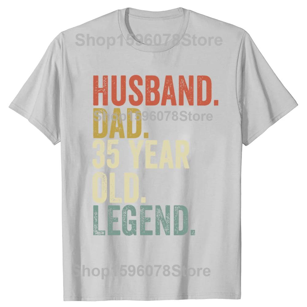 Funny 35th Birthday for Men Husband Dad 35 Year Old Legend T Shirts Men Streetwear Tee Shirt Short Sleeve Unisex 1990 Clothing