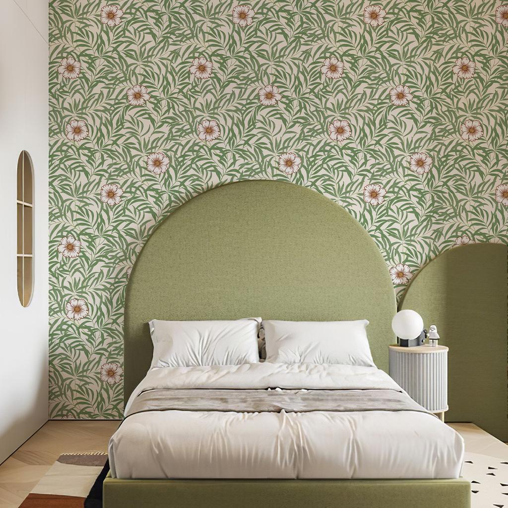 Green Leaves Peel And Stick Wallpaper Chic Self Adhesive Vinyl Living Room Decoration Fresh Branch Waterproof Furniture Sticker