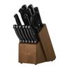 Kitchen Knife Set with Block and Sharpener, 15 Piece German High Carbon Stainless Steel Knife Set, Kitchen Cutlery with ABS Ergonomic Handle,