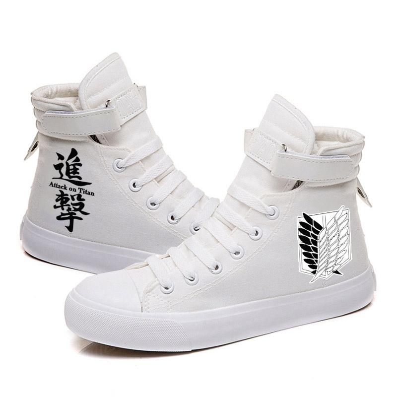 Attack On Titan Aot Levi Ackerman Bedruckte Anime Canvas Schuhe Flache High-Top Bequeme Sneaker Zapatos Chaussure Schuhe