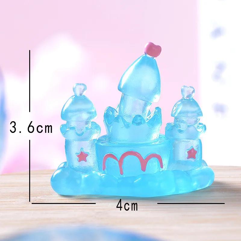 

Garden Creative Cartoon Night Light Ornament Cartoon Castle Small Ornament Star Shell Grassland Castle DIY Resin Small Ornament