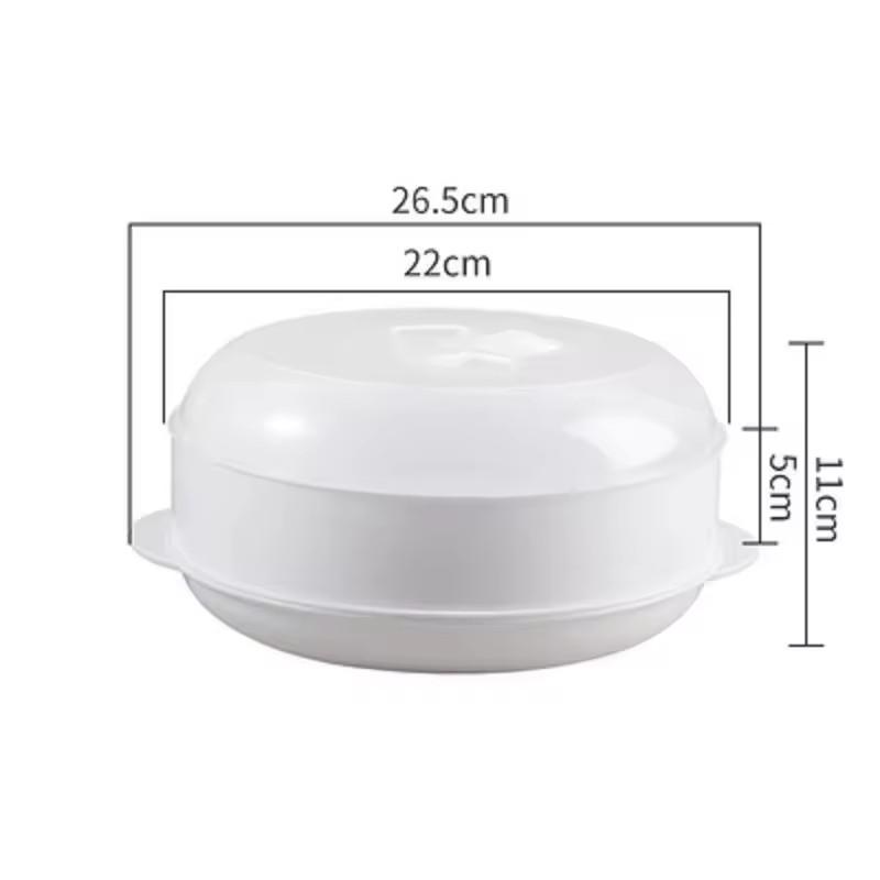 

1/2-Layer Round Microwave Oven Steamer for Dumplings Plastic Food Tray Rice Cooker Steaming Grid Kitchen Cooking Accessories