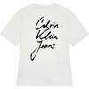 Calvin Klein Patterned Short Sleeve Round Neck T-Shirt Women Tops White J225498-YAF