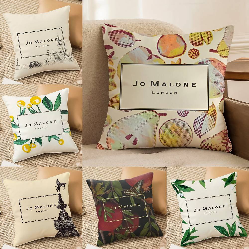 High-end Fragrance Design Print Jo Malone-A Pillow Case Comfort Sofa Bed Silky Elegant Invisible Zipper Decorative Cushion Cover