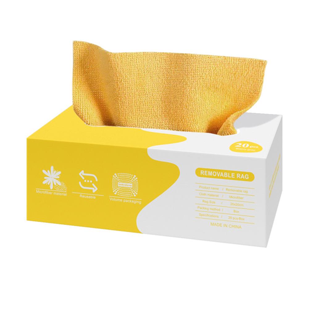 20Pcs/box Microfiber Towel Absorbent Kitchen Cleaning Dishcloth Non-stick Oil Dish Rags Napkins Home Cleaning Cloth Rags in Box
