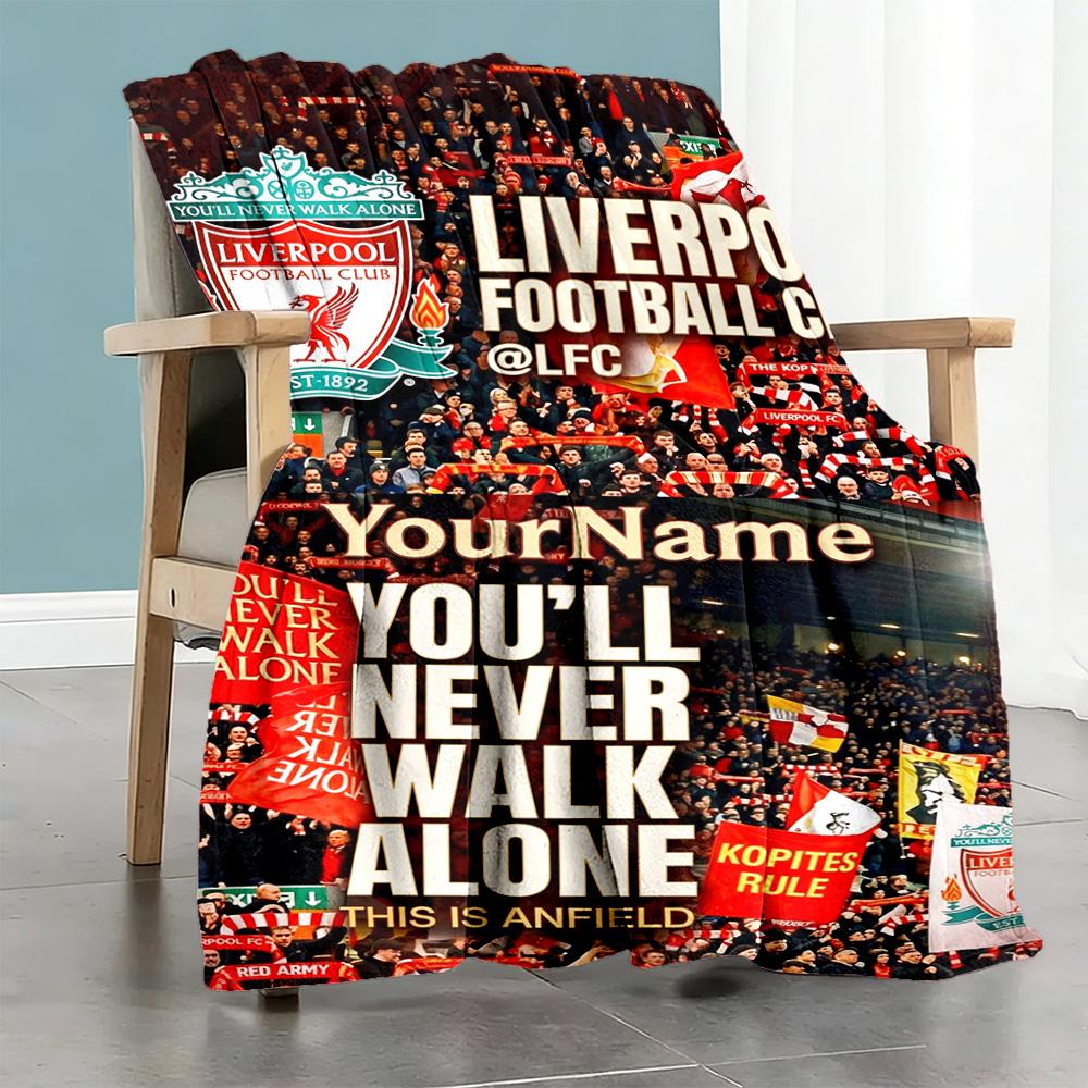 Liverpool Customize Your Name Blanket Cozy Customizable Blanket Soft & Cozy for Office Chair Living Room Bedding Livingroom Four Seasons Multipurpose