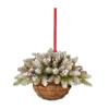 2D Flower Basket Hanging Ornament Hanging Mini Flower Basket Small Bell Pine Cone Pendant  Home