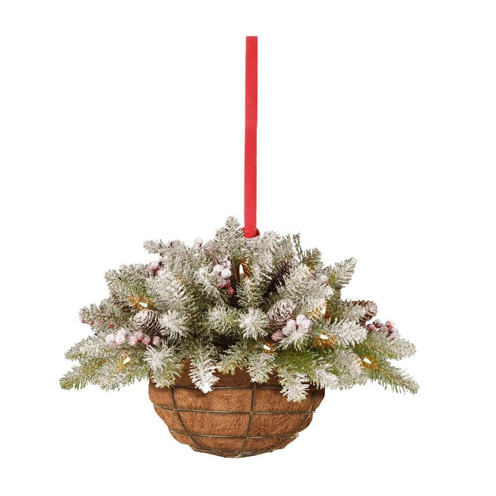 Wooden Flower Basket Hanging Ornament 2D Pine Cone Pendant DIY Mini Flower Basket  Christmas