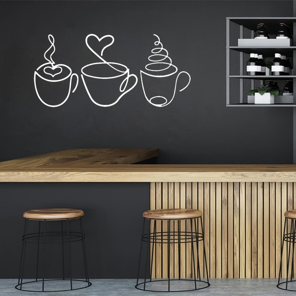 3Pcs Creative Coffee Shop Wall Hanging Minimalist Coffee Bar Sign Decorations Home Iron Crafts Interior Wall Decoration