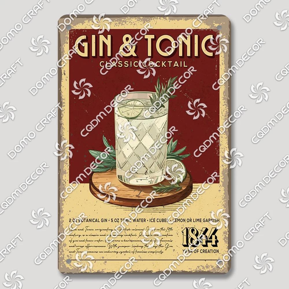 Vintage Drink Metal Tin Sign Wall Decor Mojito Margarita Aperol Spritz Negroni Limoncello  Perfect for Bar Pub Club