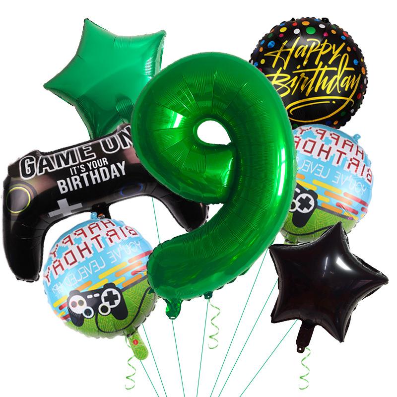 Gaming Theme Balloon Set Gamepad Aluminum Film Balloon Decoration Birthday Party Celebration Arrangement