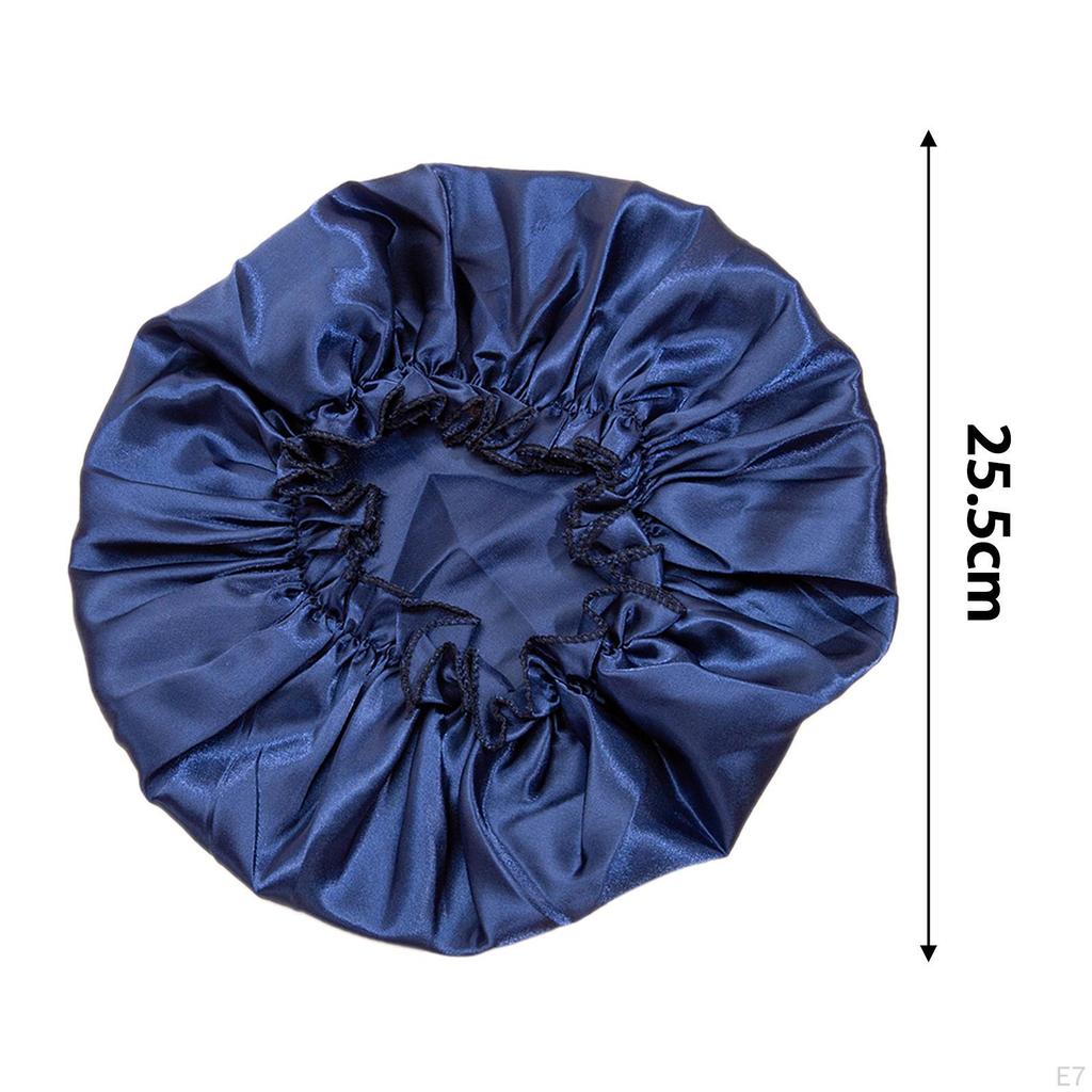 Hair Cap for Women, Portable, Soft, Night Sleep Cap, Satin Bathing with Long, Straight