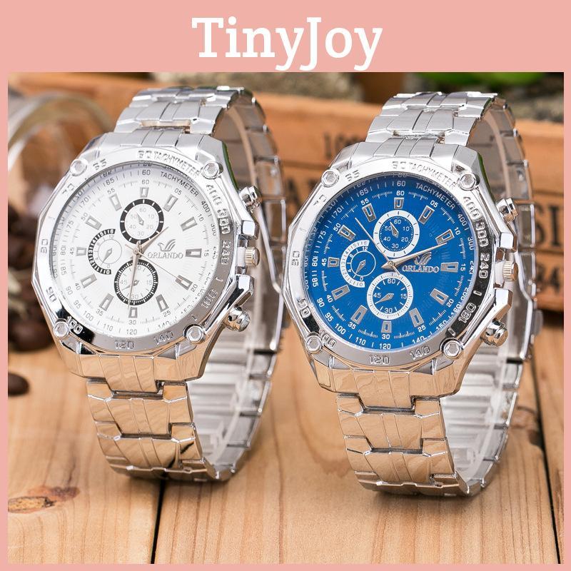 Stylish Men Steel Band Watch Business Alloy Timepiece Casual Wear Accessory