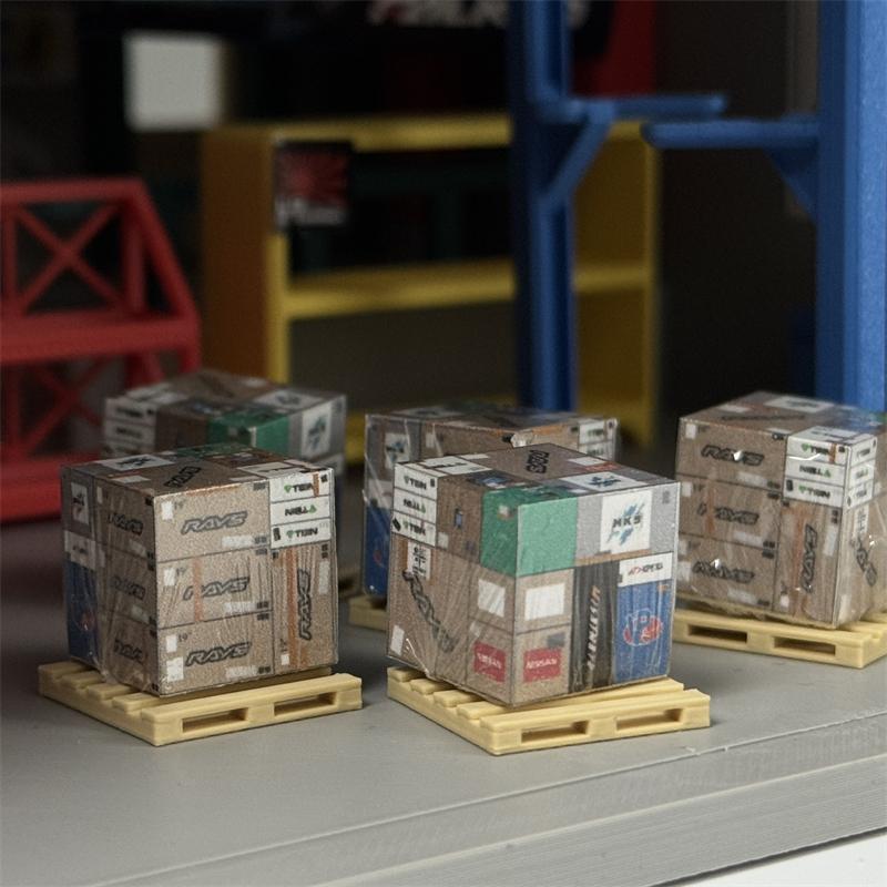 5 buc Cutii Model Mașină la Scară 1/64 pe Palet pentru Dioramă Garaj Kit Model Miniatură din Plastic Creativ DIY Colecție Hobby