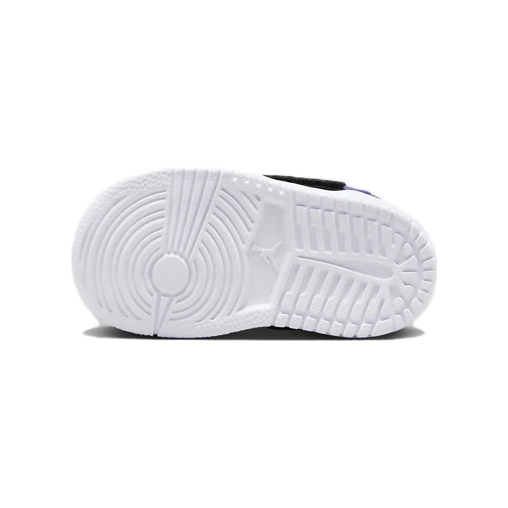Jordan Air Jordan 1 Sky Comfortable Cushioning, Wear Resistant Mid Top Toddler Shoes Black White Infant And Toddler BQ7196-154