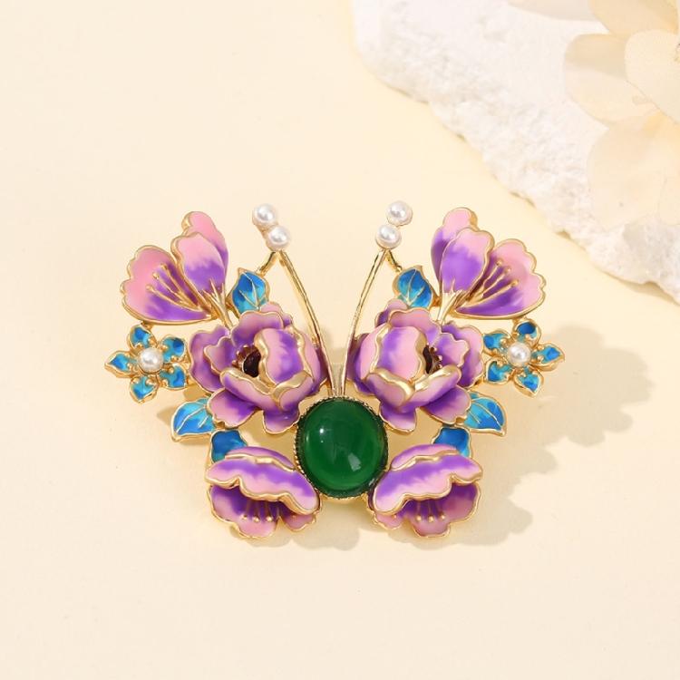 Elegant Floral Butterfly Brooch Alloy Accessory Unique Styles for Dresses Coats Portable and Stylish