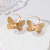 Elegant Gold Butterfly Pearl Earrings - High-End, Trendy & Versatile Fashion Accessory