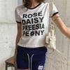 New Arrivals Open Run Women Cropped ShorT Sleeve T shirT leTTering Colorblock Rn