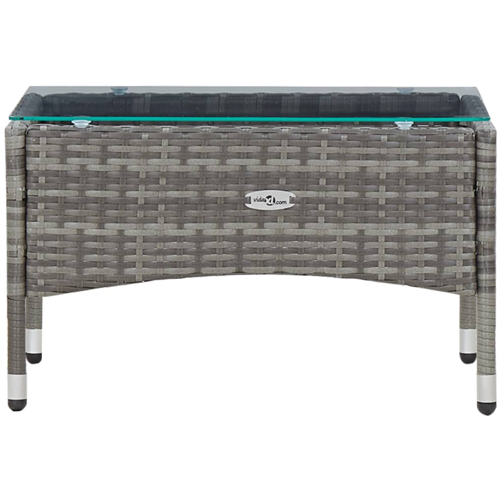 4 Piece Garden Lounge Set with Cushions Poly Rattan Grey