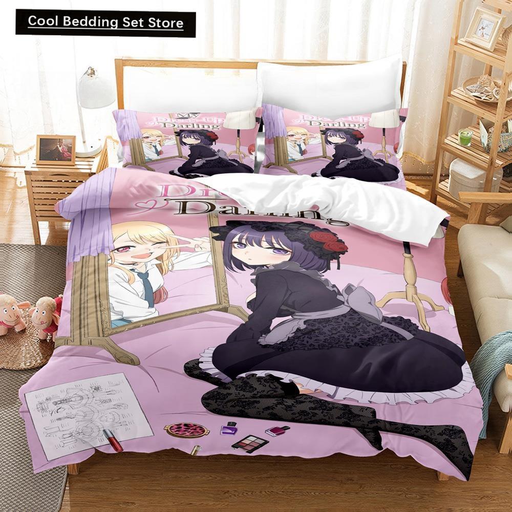 Anime My Dress-Up Darling Bedding Set Single Twin Full Queen King Size Bed Set Adult Kid Bedroom Duvet Cover Sets Home Textiles