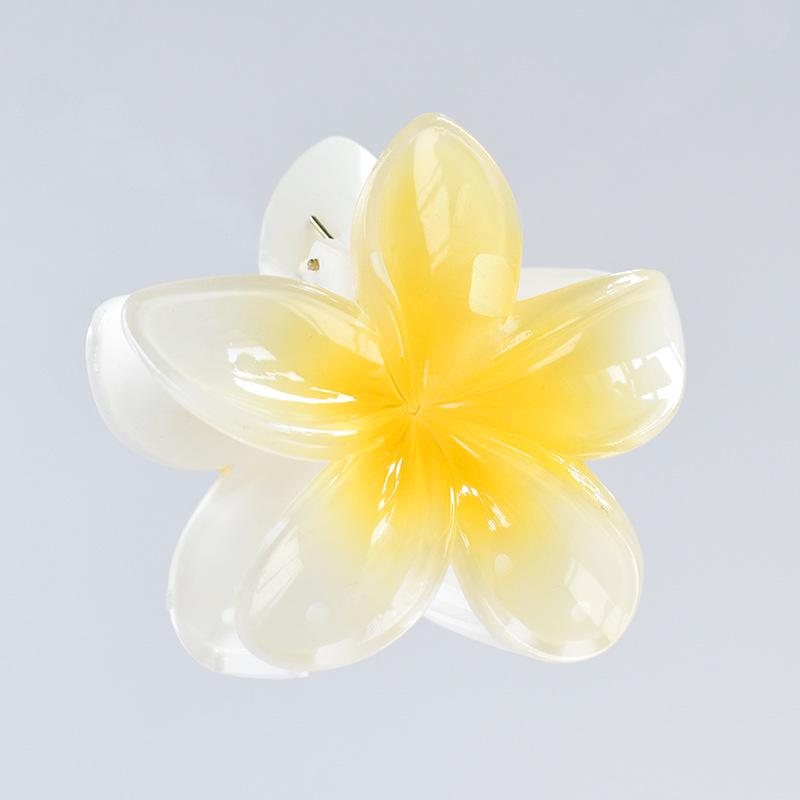 7cm Frangipani Hair Claw Clip - Colorful, Versatile Updo & Ponytail Accessory