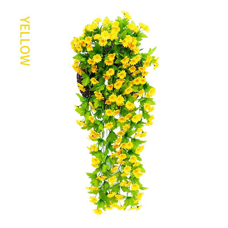 

168 цветов и 12 вилок искусственные фиолетовые висячие цветочные лозы Настенный декор растения гирлянда для свадьбы украшение дома и сада жёлтый