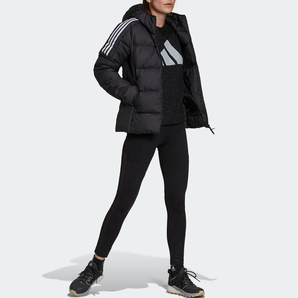 Adidas Essential Mid Down Hoodie - International Edition Women Outerwear Black GT9175