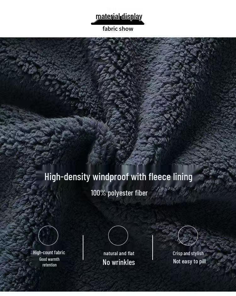 Pánska teplá fleecová bunda s kapucňou: Nový štýl, Hrubá podšívka, Ležérny vonkajší kardigán