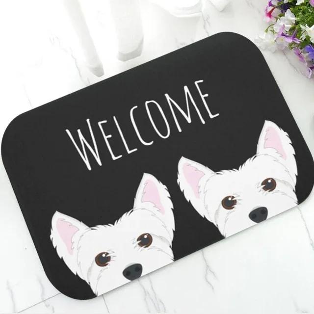 Funny Boston Terrier Dog Doormat Indoor Anti-Slip Suede Carpet Entrance Rug for Living Room Bedroom Kitchen Bathroom Door Mats