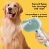 Press Type Cat Dog Pet Hair Comber With Spray Function For Fur Removal And Grooming