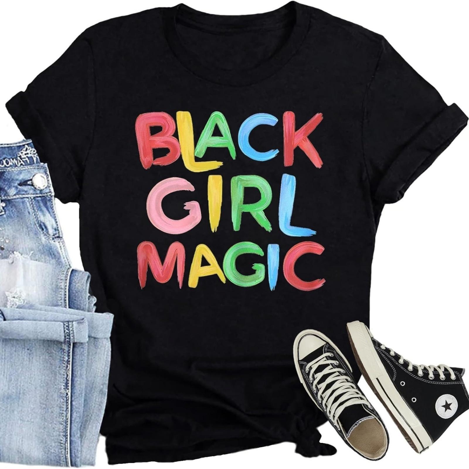 

Black History Month Shirts Melanin African American Women T-Shirts Juneteenth Tshirt XXXXXL чорний