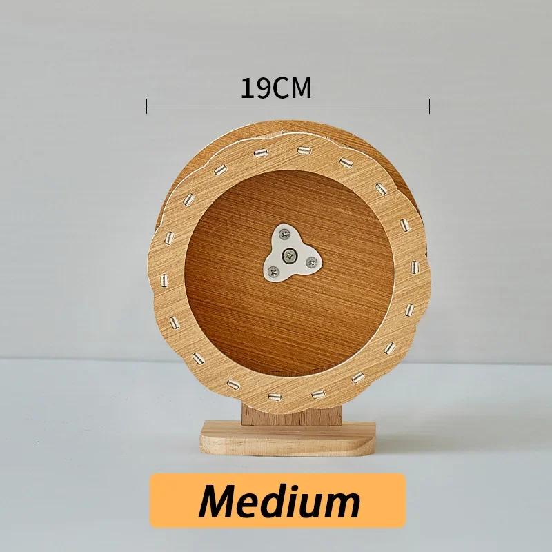 Wood Hamster Small Villa Wheel Silent Exercise Running House Hamsters Wheel with Bracket Roller Train Hamster Toys Pet Products