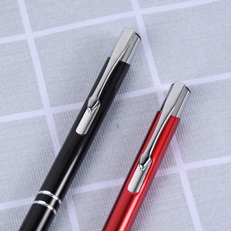 Aluminum Ballpoint Metal Pen with Laser Logo - Creative Push-Button Student Gift