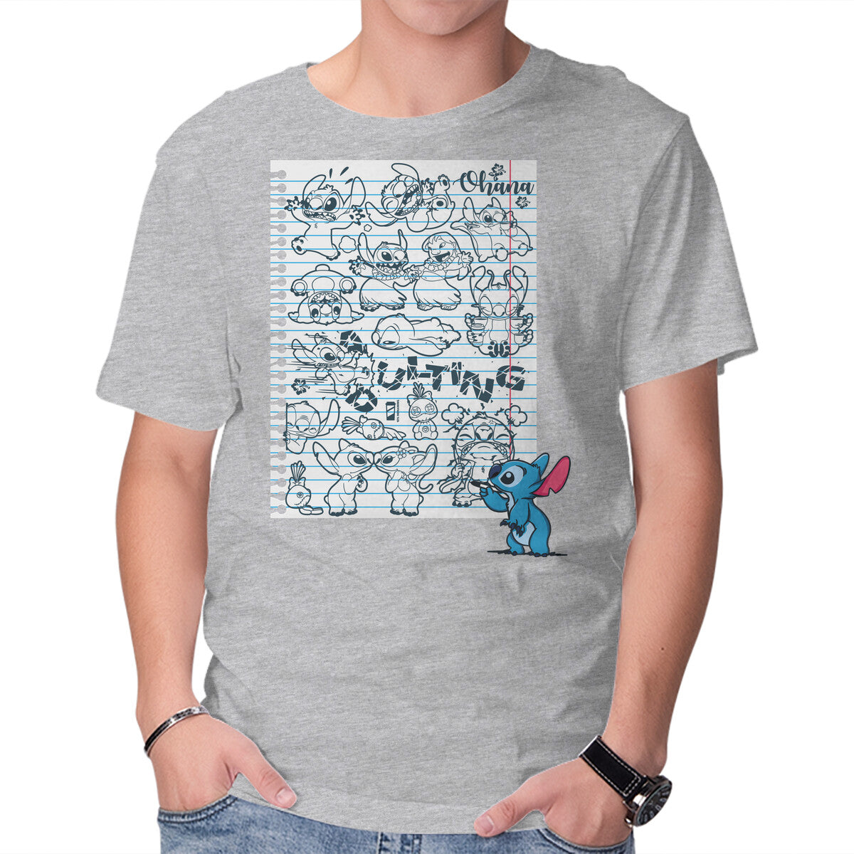 Unisex Crew Neck T-Shirt Doodle Alien Graphic Short Sleeve Casual Tee XXXL