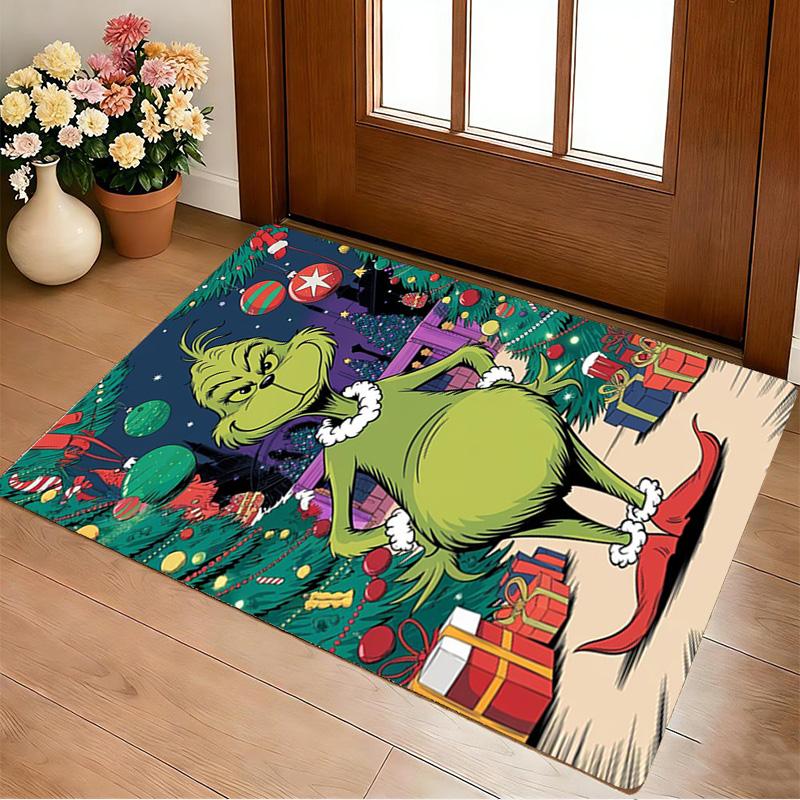 Grinch Christmas Living Room Non-Slip Area Rug Soft Carpet for Bedroom Game Playroom Sofa Office Home Decor Doormat Christmas Gift C9211452