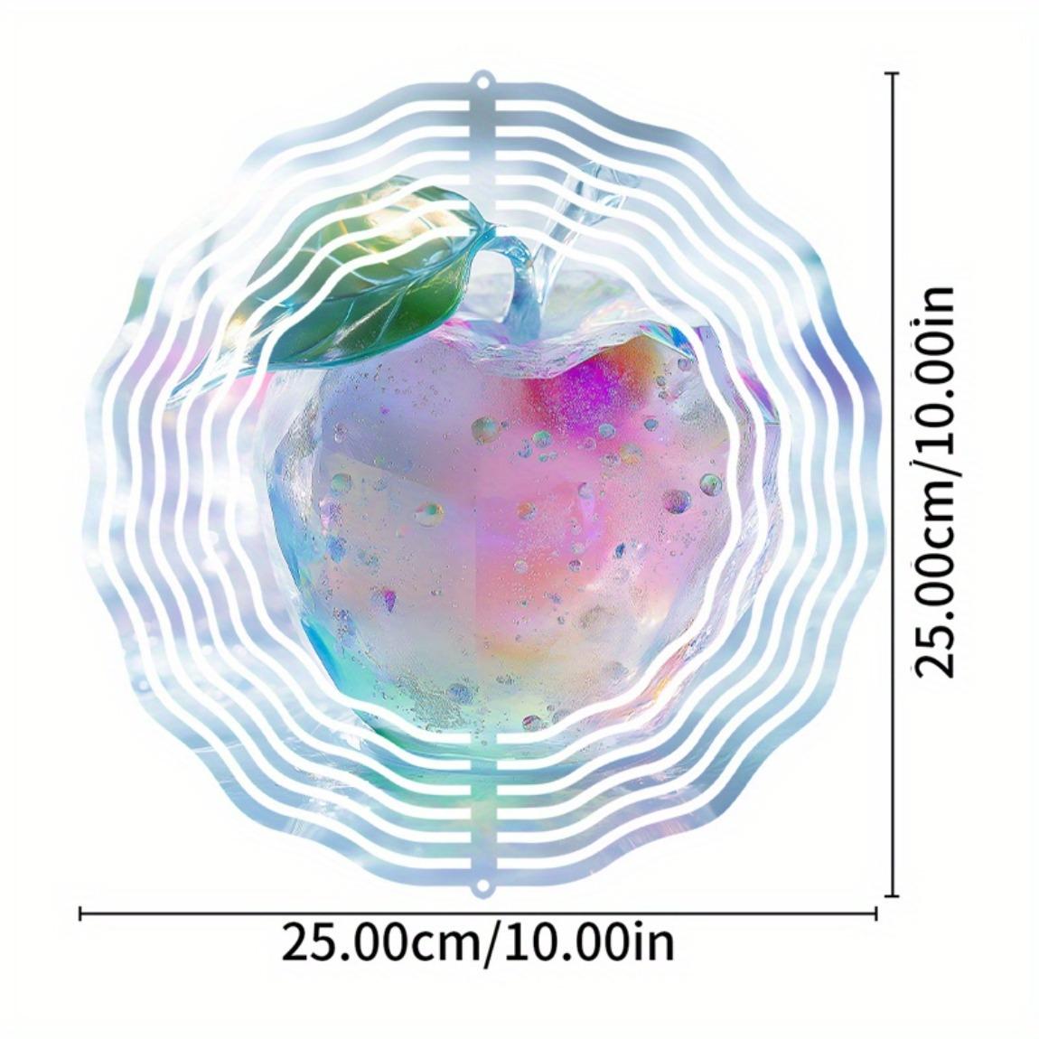 

3D Вращающийся Хрустальный Яблочный Колокольчик - Красочное Подвесное Украшение для Сада, Окна и Патио 01A