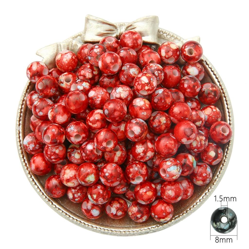 100 Perline Rosse Acriliche 14 Mm Per Gioielli Fai Da Te – Foro 2 Mm, Distanziatori Per Collane E Bracciali
