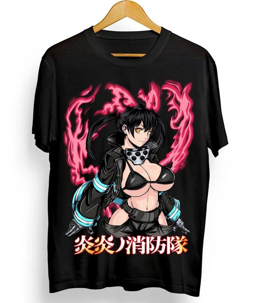 Tamaki Tshirt Shinra Benimaru Fire Force Kawai Waifu Girl Anime Tshirt Black S