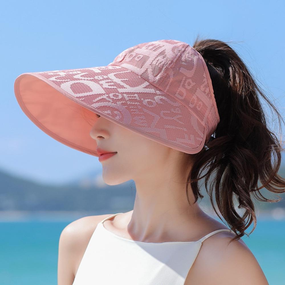 

Print Sunscreen Hat Casual Sun Hat Fashion UV Protection Hat Women рожевий